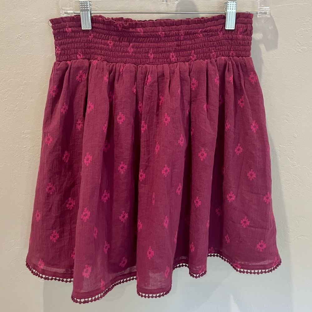Old Navy Pink Southwest Boho Smocked Waistband Skirt